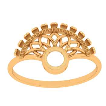 14k Solid Designer Fan-shaped Gold Ring - Image 4