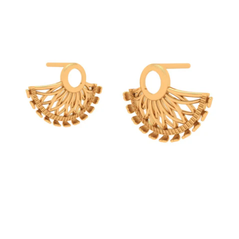 14k Solid Designer Gold Earring For You - Image 5