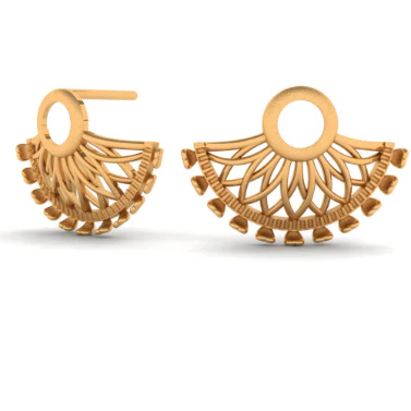 14k Solid Designer Gold Earring For You - Image 7