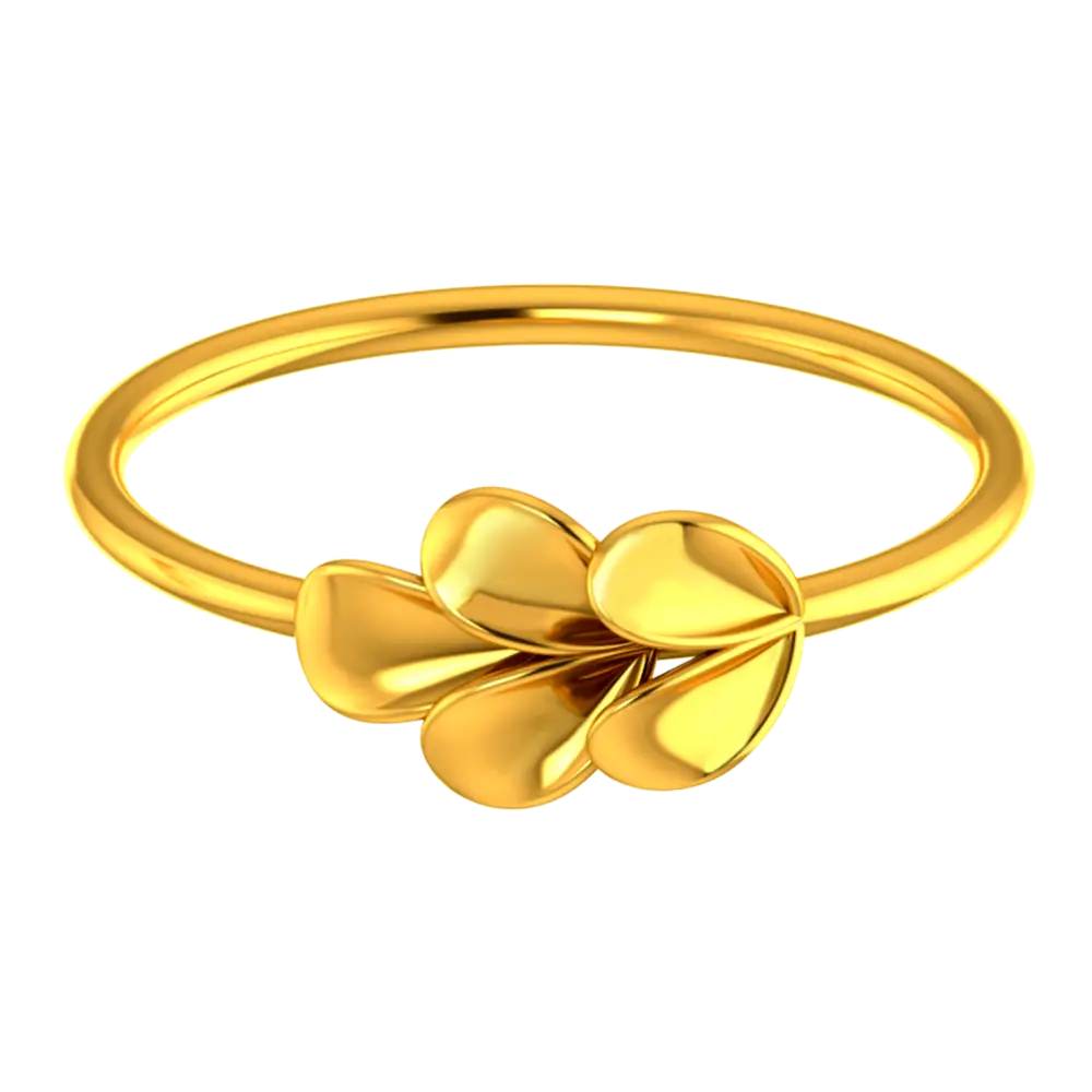 14k Solid Gold Ring With A Leafy Design From Amazea Collection - Image 3
