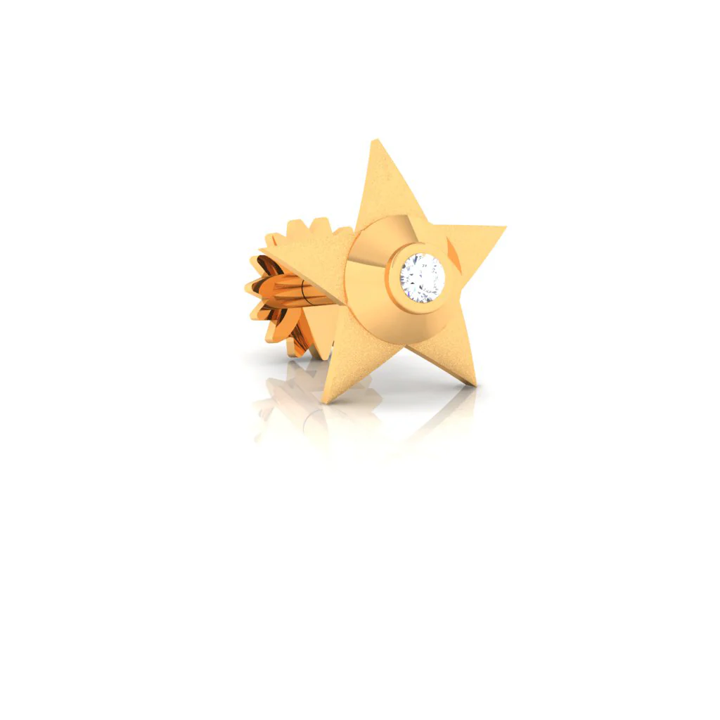 14k Star-shaped Diamond Smart Watch Stud - Image 3