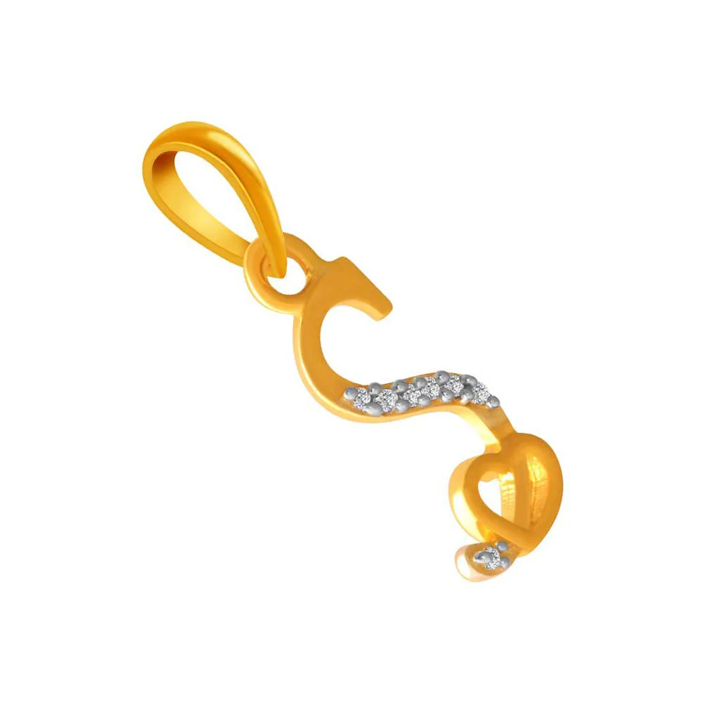 14k  Studded S Initial Heart Pendant - Image 3