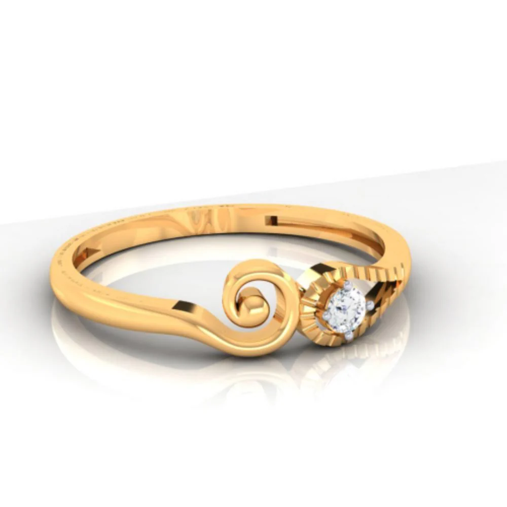 14k Stunning Designed Gold Ring With American Diamond - Image 3