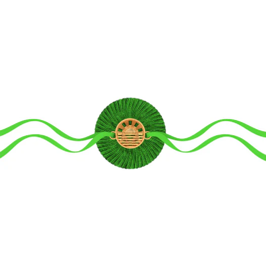 14k Sun Rising Beautiful Gold Rakhi