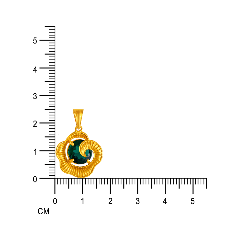 14k Swirl Gem Gold Pendant From Amazea Collection - Image 6