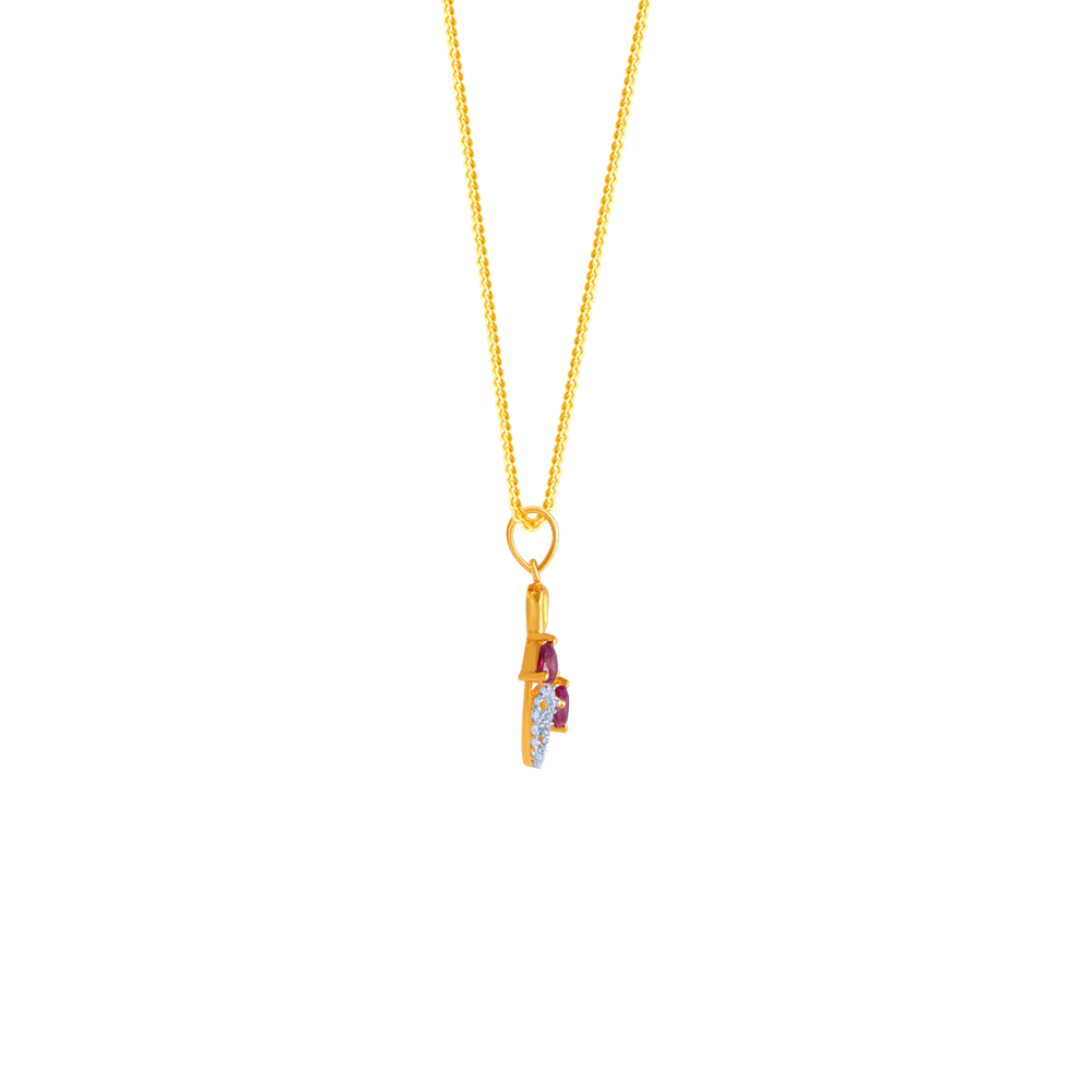 14k Swirl Gem Gold Pendant From Amazea Collection - Image 3
