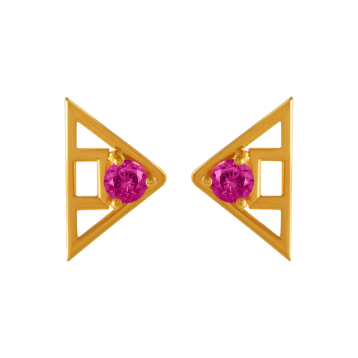 14k Triangular Gem Gold Earrings From Online Exclusive