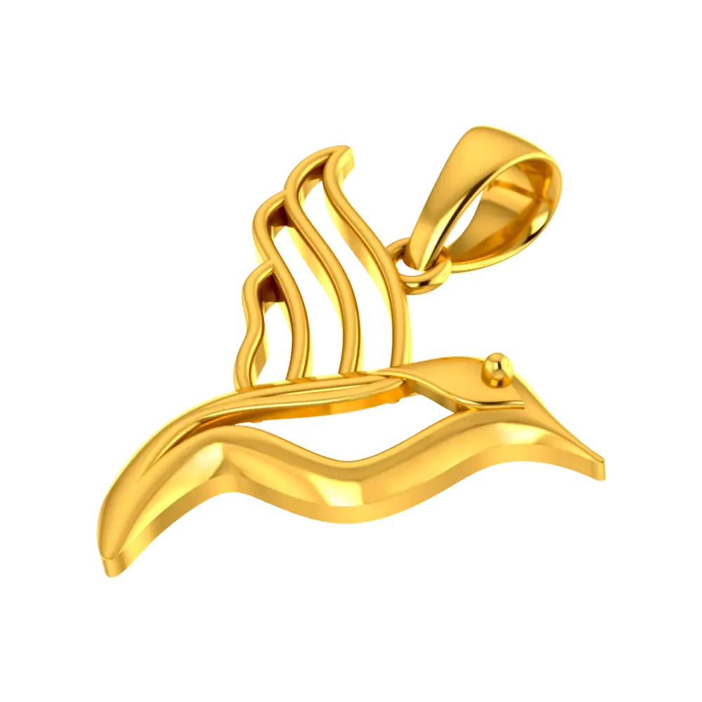 14k Unique Bird-shaped Gold Pendant - Image 2