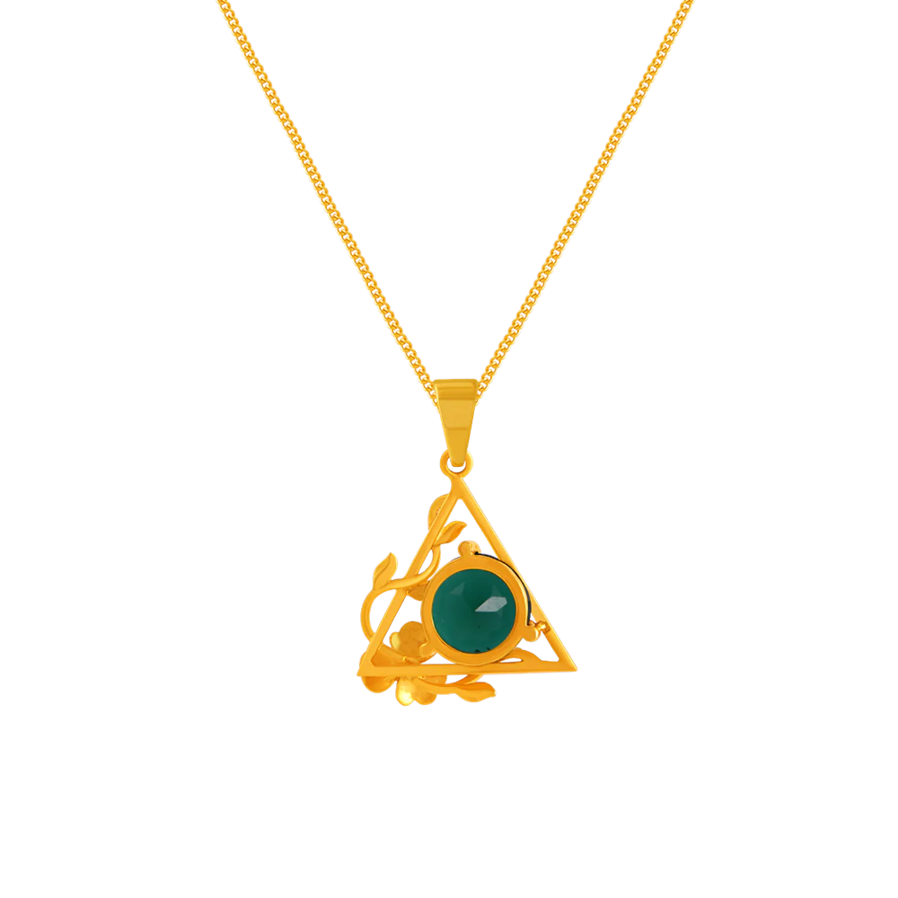 14k Unique Gold Pendant From Amazea Collection For Ladies - Image 4