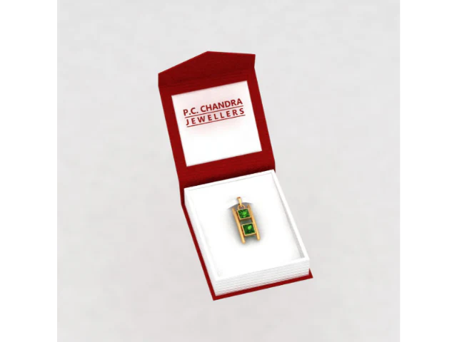 14k Unique Gold Pendant With Two Blocks Of Green Stone - Image 6