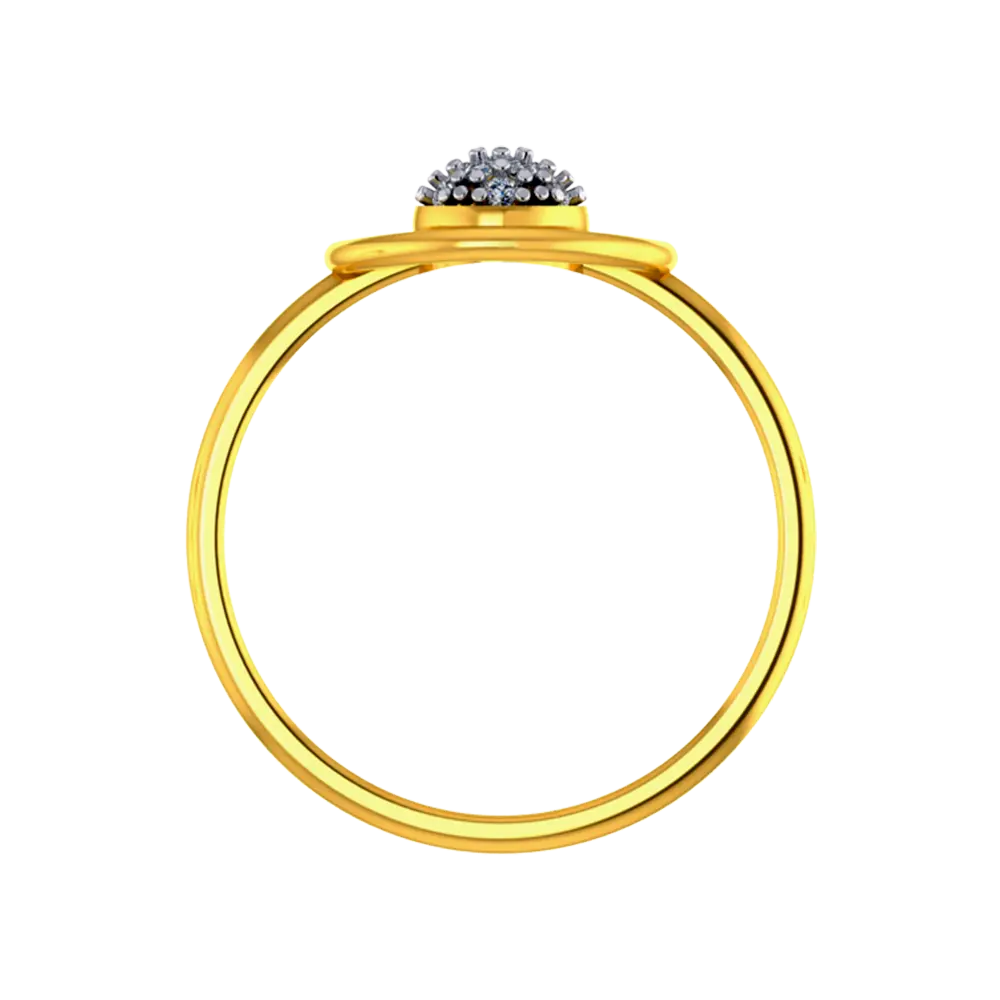 14k Unique Gold Ring With A Circular And Semi Circular Design - Image 4