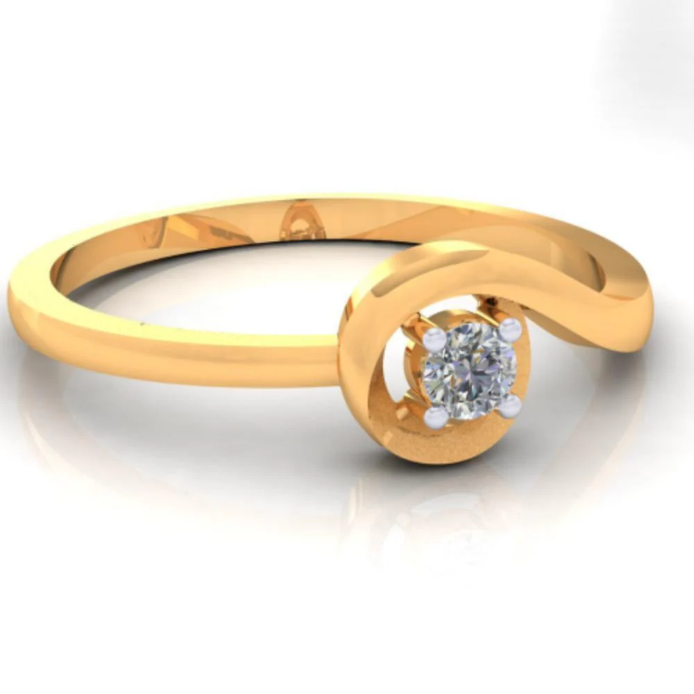 14k Uniquely Designed Gold And American Diamond Earrings - Image 3
