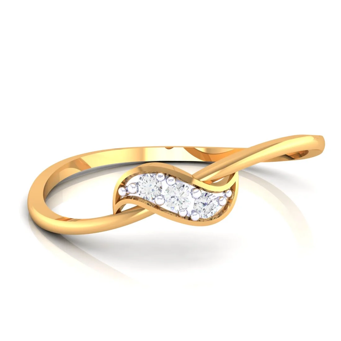 14K Yellow Gold Graceful Diamond Ring for Women - Elegant & Charming - Image 4