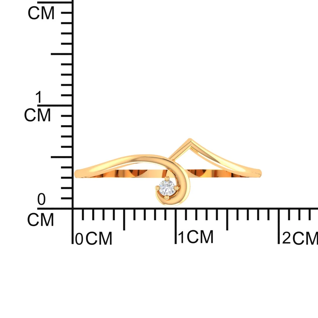 14K Yellow Gold Minimalist Diamond Ring for Women - Image 5