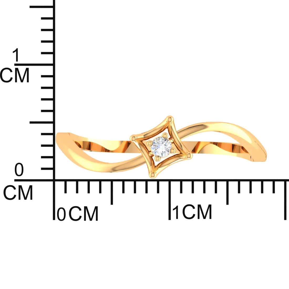 14K Yellow Gold Solitaire-Style Diamond Ring for Women Timeless Elegance - Image 6