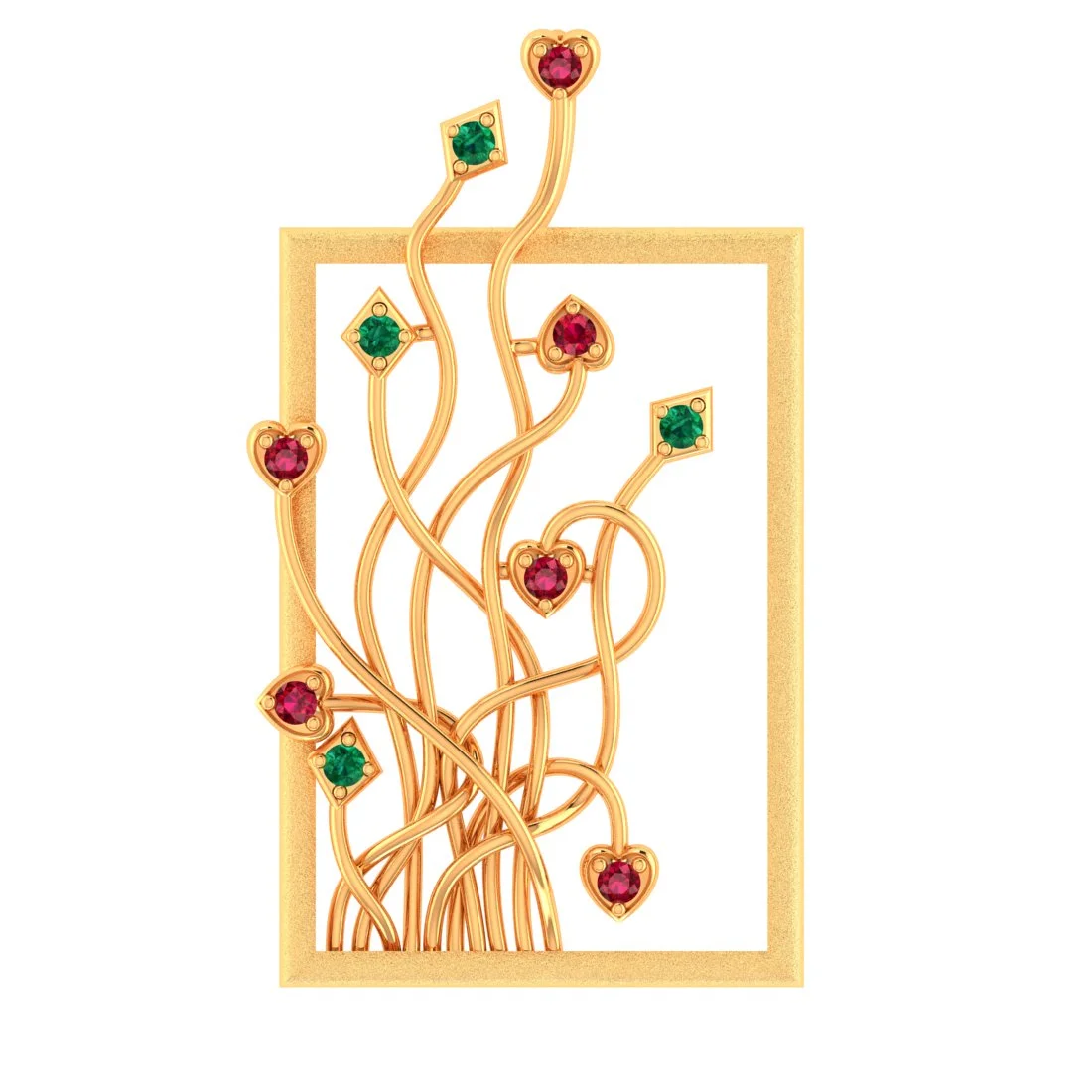 14KT (585) BIS Hallmark Gold BloomFrame Aura Pendant (Without Chain) for Women - Image 2