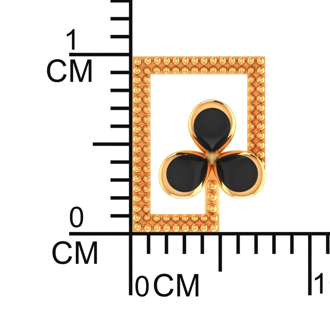 14KT (585) BIS Hallmark Gold Noir Clover Stud Earrings for Women - Image 3
