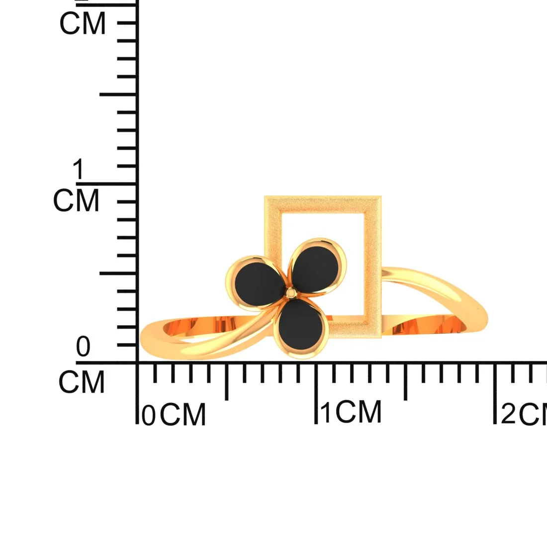 14KT (585) BIS Hallmark Gold Noir PetalFrame Ring for Women - Image 5