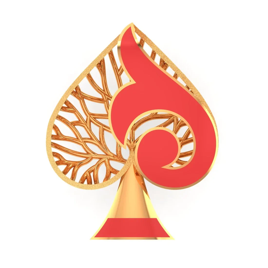 14KT (585) BIS Hallmark Gold Scarlet LeafFlame Pendant (Without Chain) for Women - Image 2