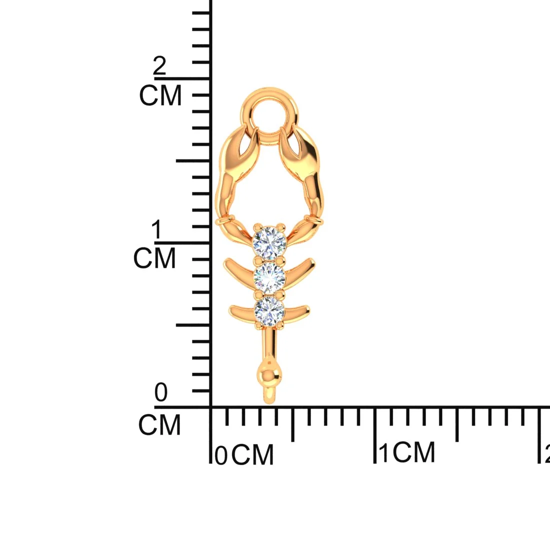 14KT (585) Gold "Scorpio Sparkle" Horoscope Pendant (Without Chain) for Women & Girls - Image 4