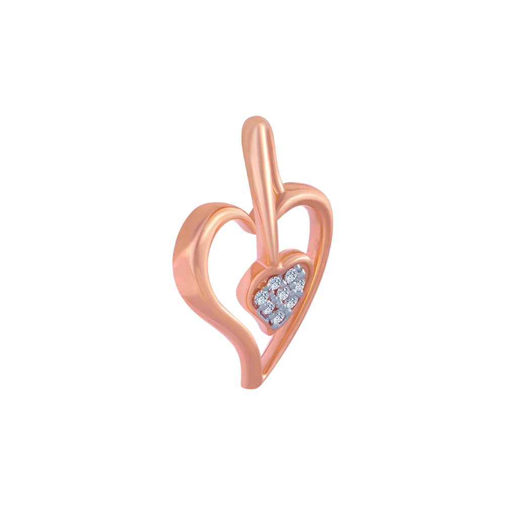 14KT (585) Rose Gold And Diamond Pendant For Women - Image 3
