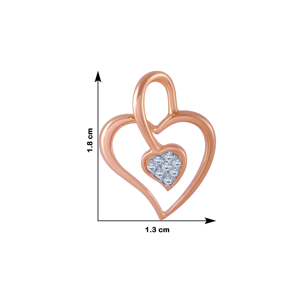 14KT (585) Rose Gold And Diamond Pendant For Women - Image 4