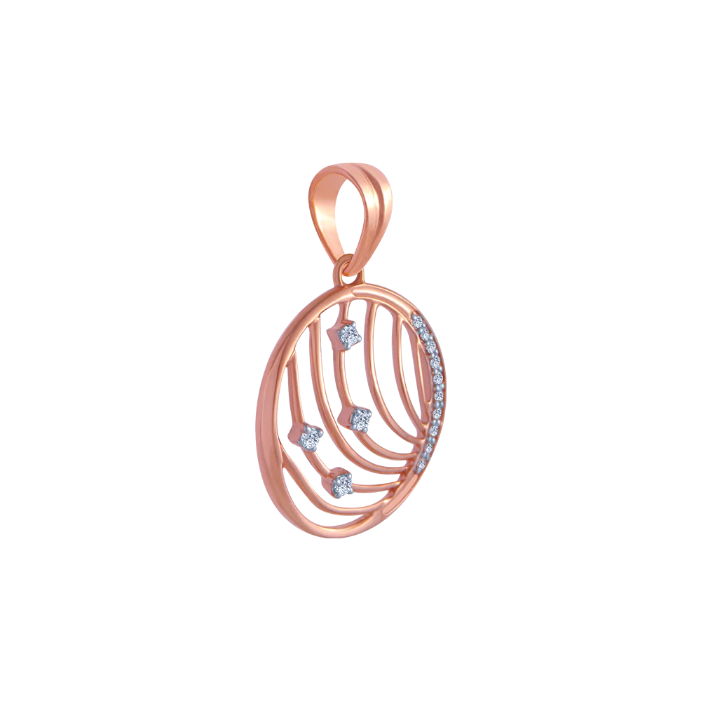 14KT (585) Rose Gold And Diamond Pendant For Women - Image 3