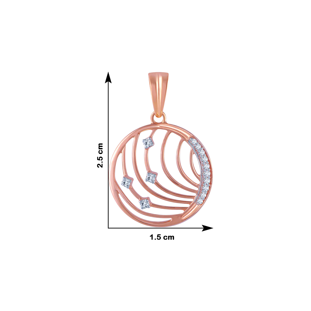 14KT (585) Rose Gold And Diamond Pendant For Women - Image 4