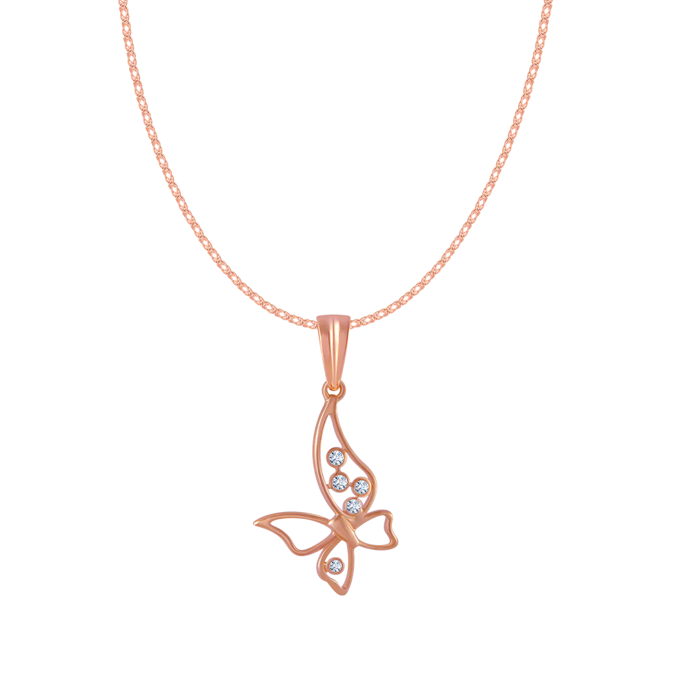 14KT (585) Rose Gold And Diamond Pendant For Women