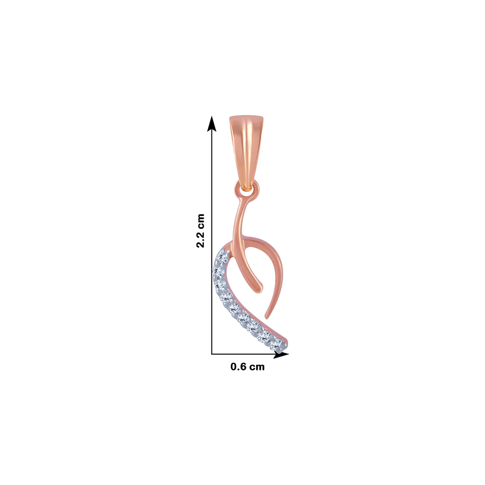 14KT (585) Rose Gold And Diamond Pendant For Women - Image 4