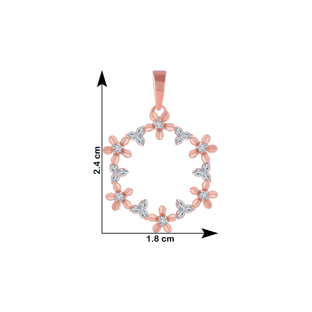 14KT (585) Rose Gold And Diamond Pendant For Women - Image 3