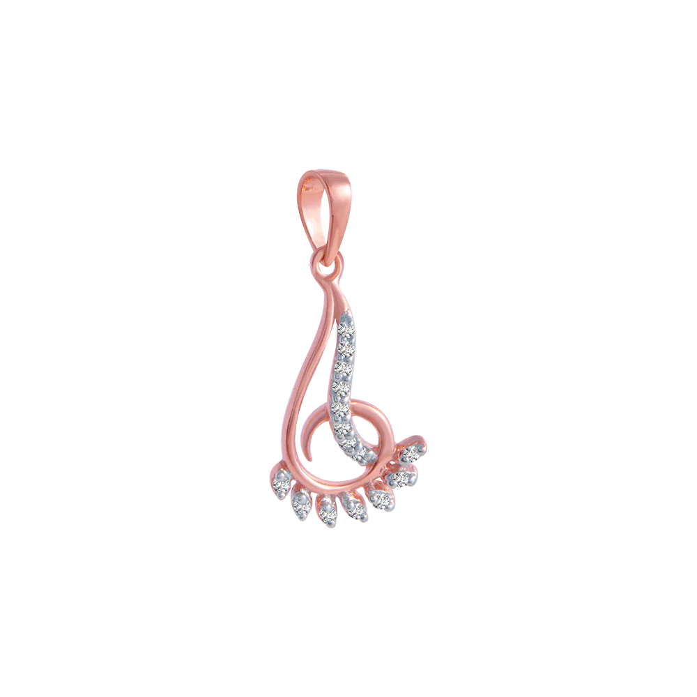 14KT (585) Rose Gold And Diamond Pendant For Women - Image 3