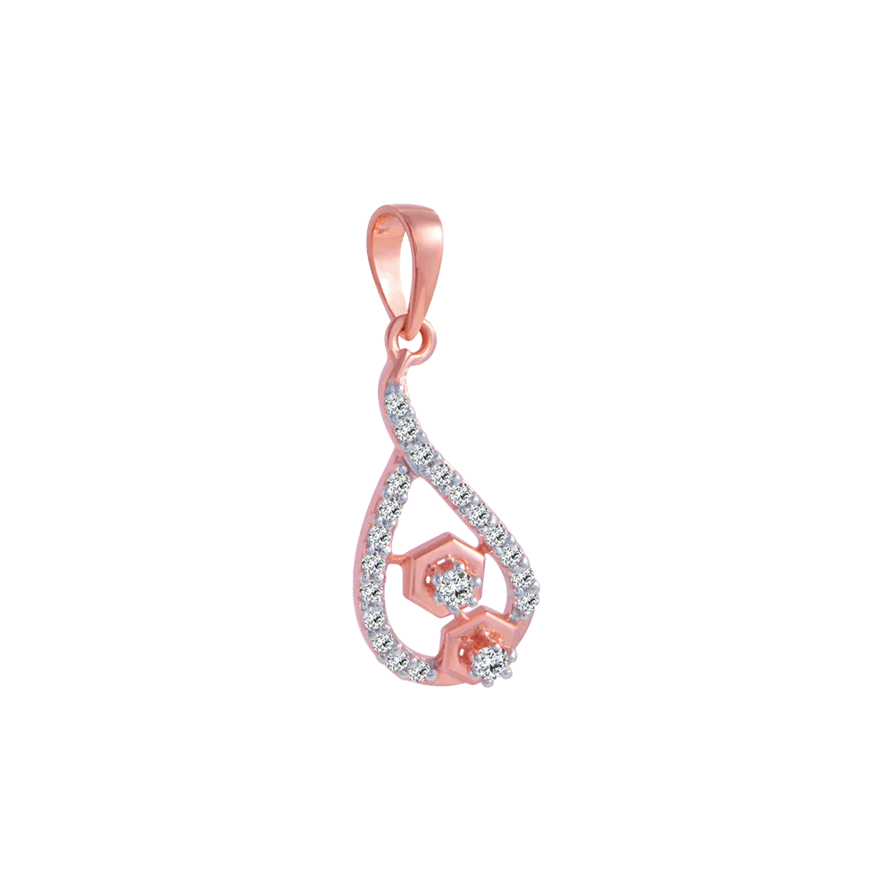 14KT (585) Rose Gold And Diamond Pendant For Women - Image 3