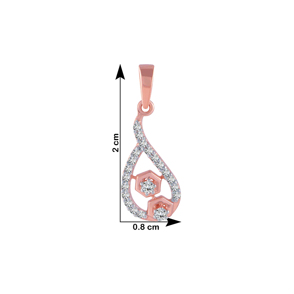 14KT (585) Rose Gold And Diamond Pendant For Women - Image 4