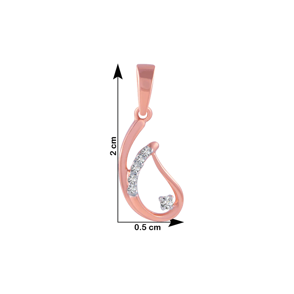 14KT (585) Rose Gold And Diamond Pendant For Women - Image 4