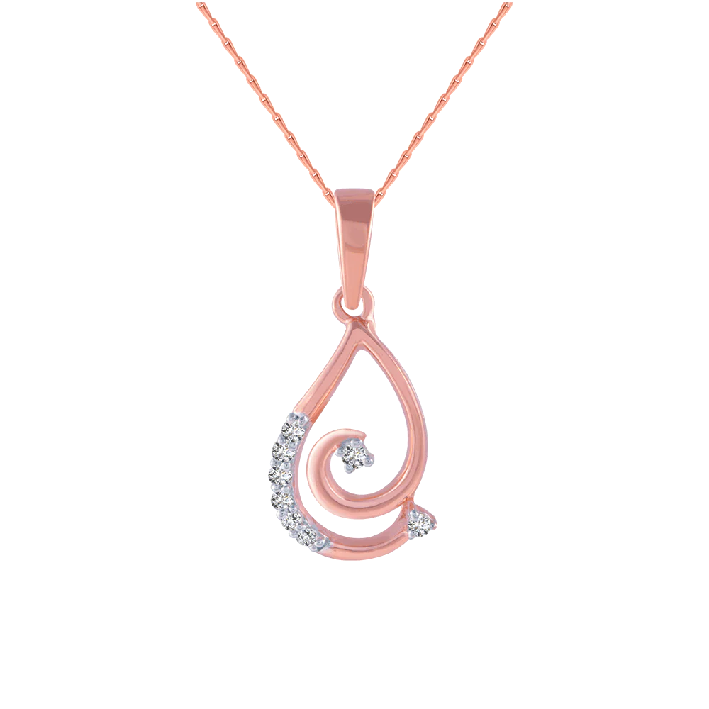 14KT (585) Rose Gold And Diamond Pendant For Women