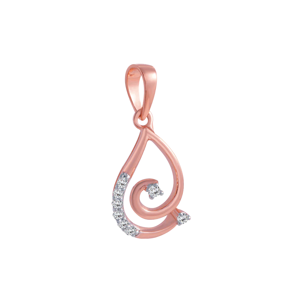 14KT (585) Rose Gold And Diamond Pendant For Women - Image 3