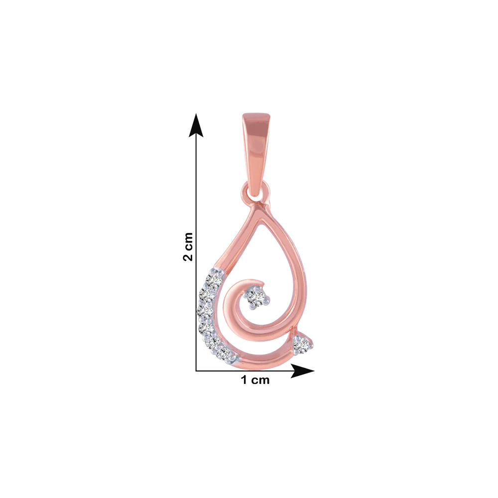 14KT (585) Rose Gold And Diamond Pendant For Women - Image 4