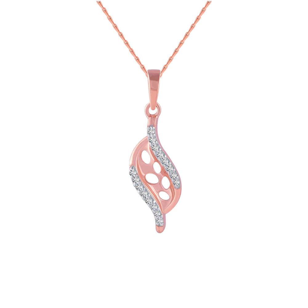 14KT (585) Rose Gold And Diamond Pendant For Women