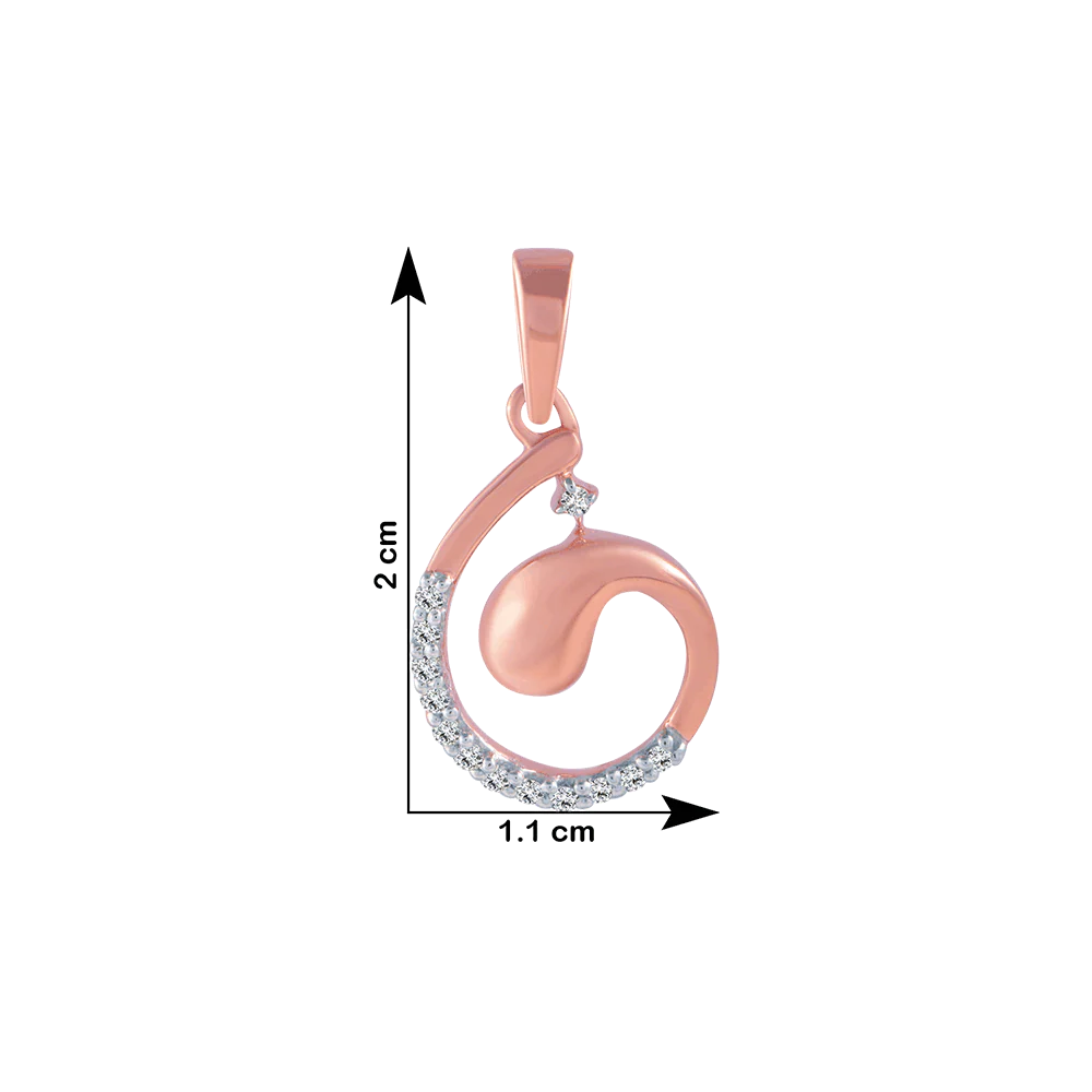 14KT (585) Rose Gold And Diamond Pendant For Women - Image 4