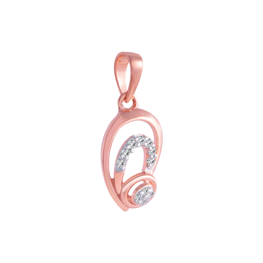 14KT (585) Rose Gold And Diamond Pendant For Women - Image 3