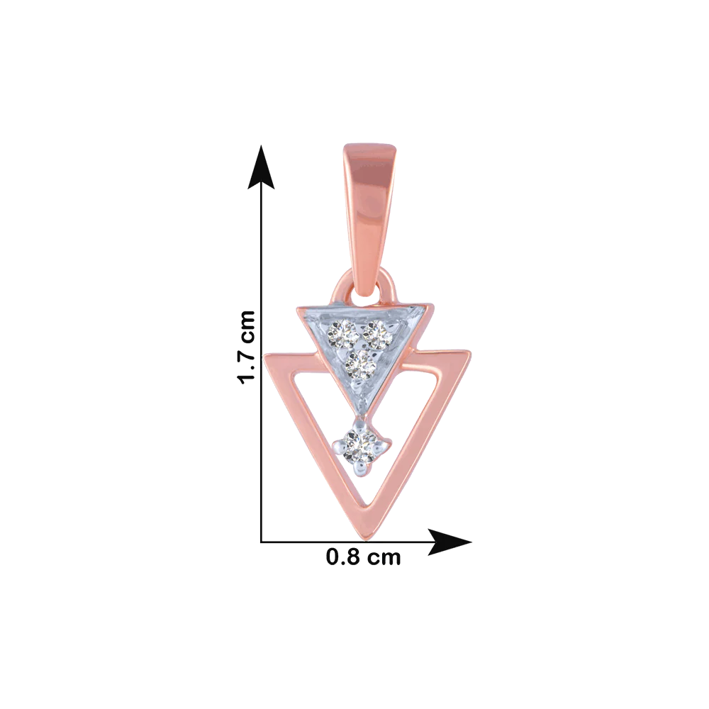 14KT (585) Rose Gold And Diamond Pendant For Women - Image 4