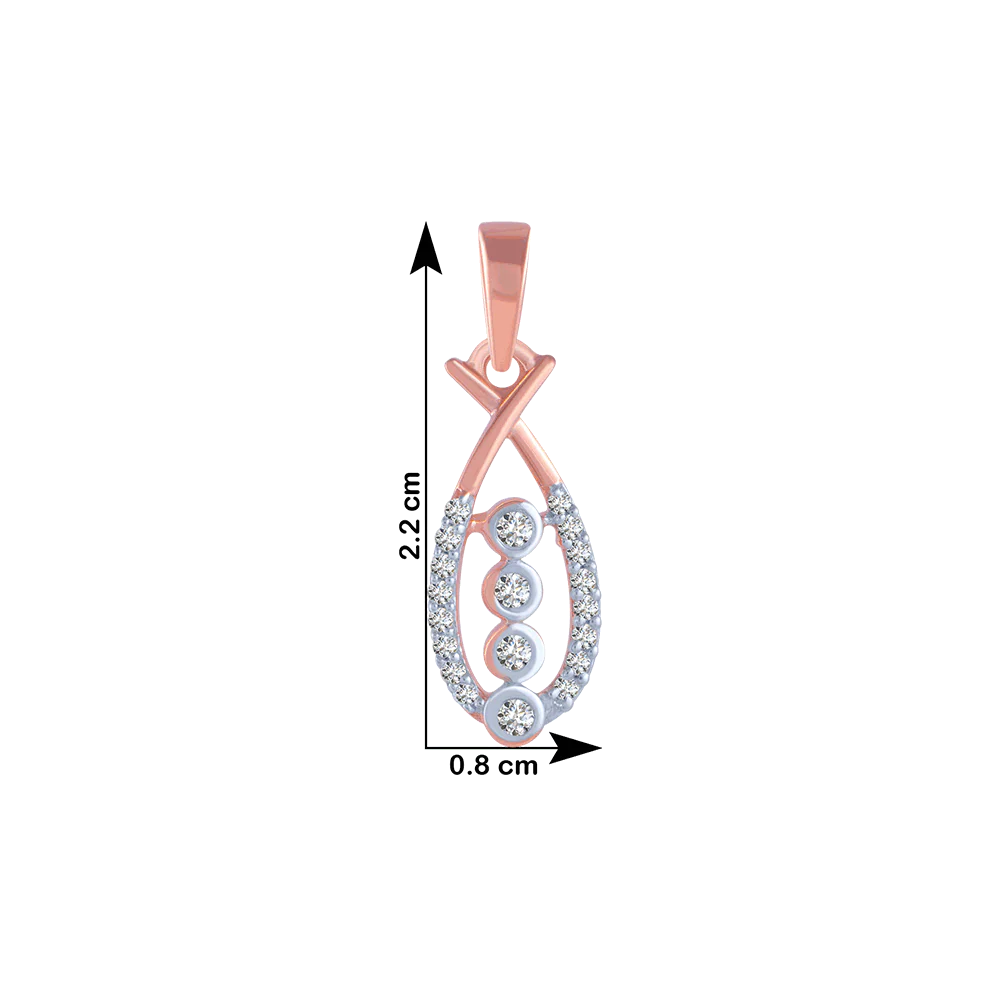 14KT (585) Rose Gold And Diamond Pendant For Women - Image 4
