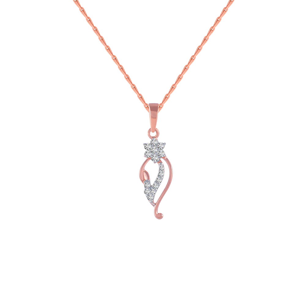 14KT (585) Rose Gold And Diamond Pendant For Women