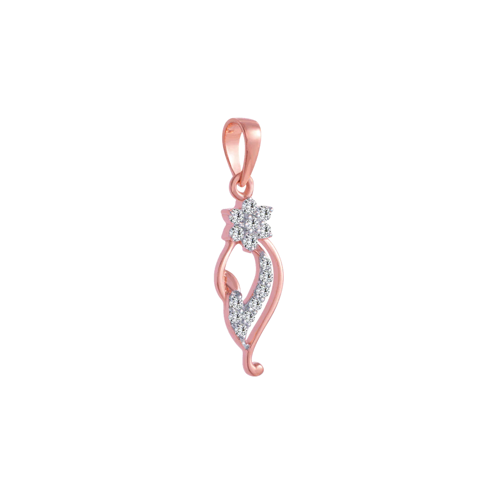 14KT (585) Rose Gold And Diamond Pendant For Women - Image 3