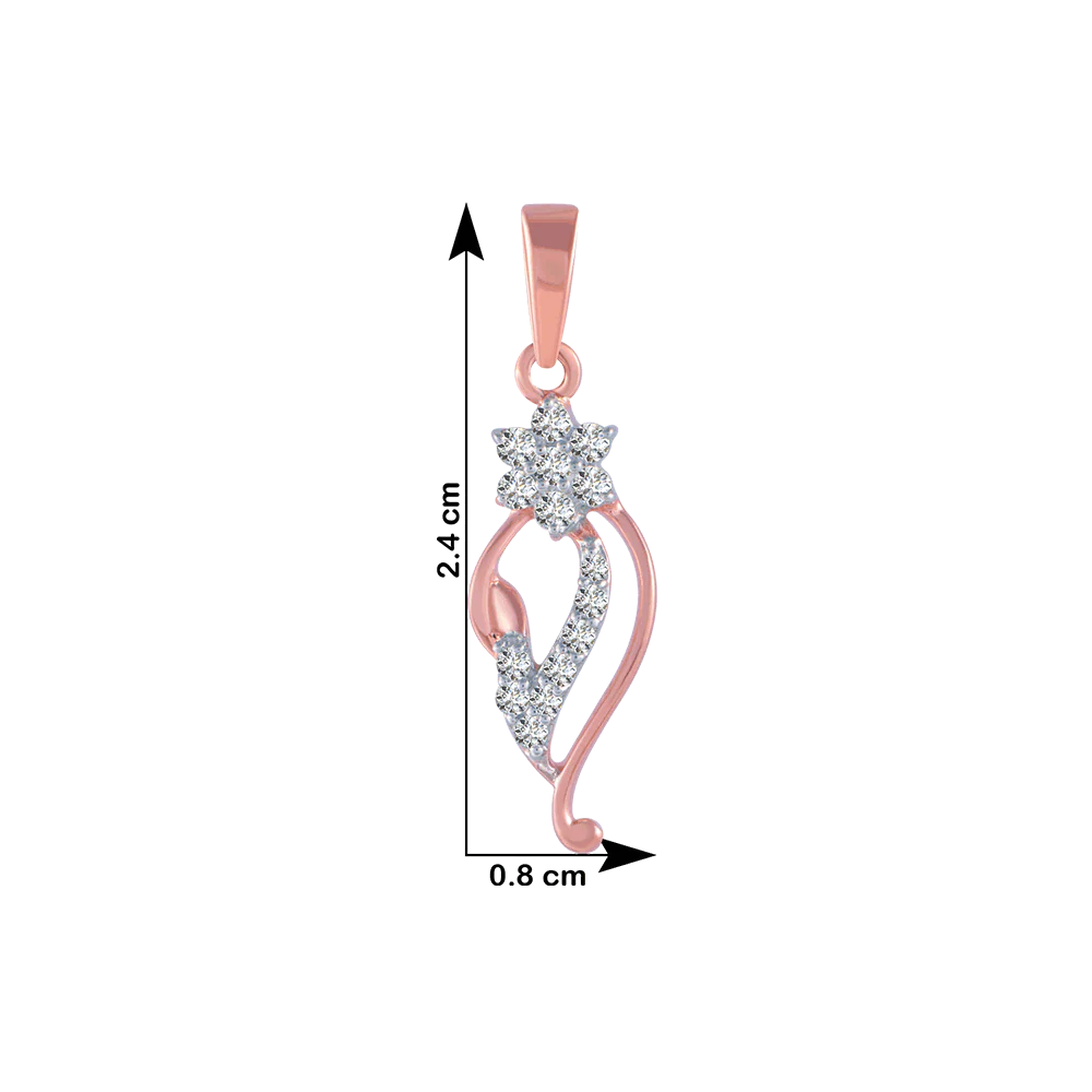 14KT (585) Rose Gold And Diamond Pendant For Women - Image 4