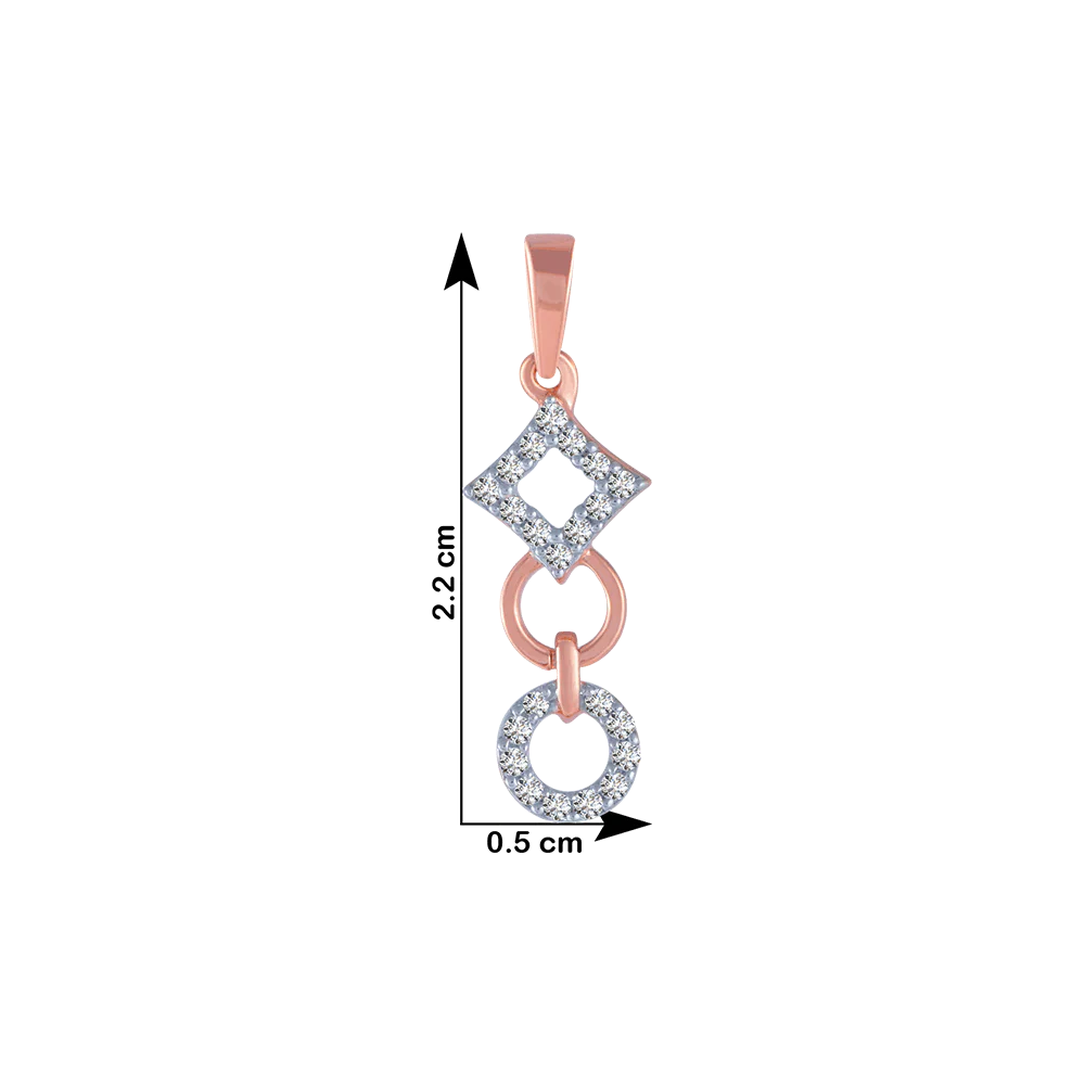 14KT (585) Rose Gold And Diamond Pendant For Women - Image 4