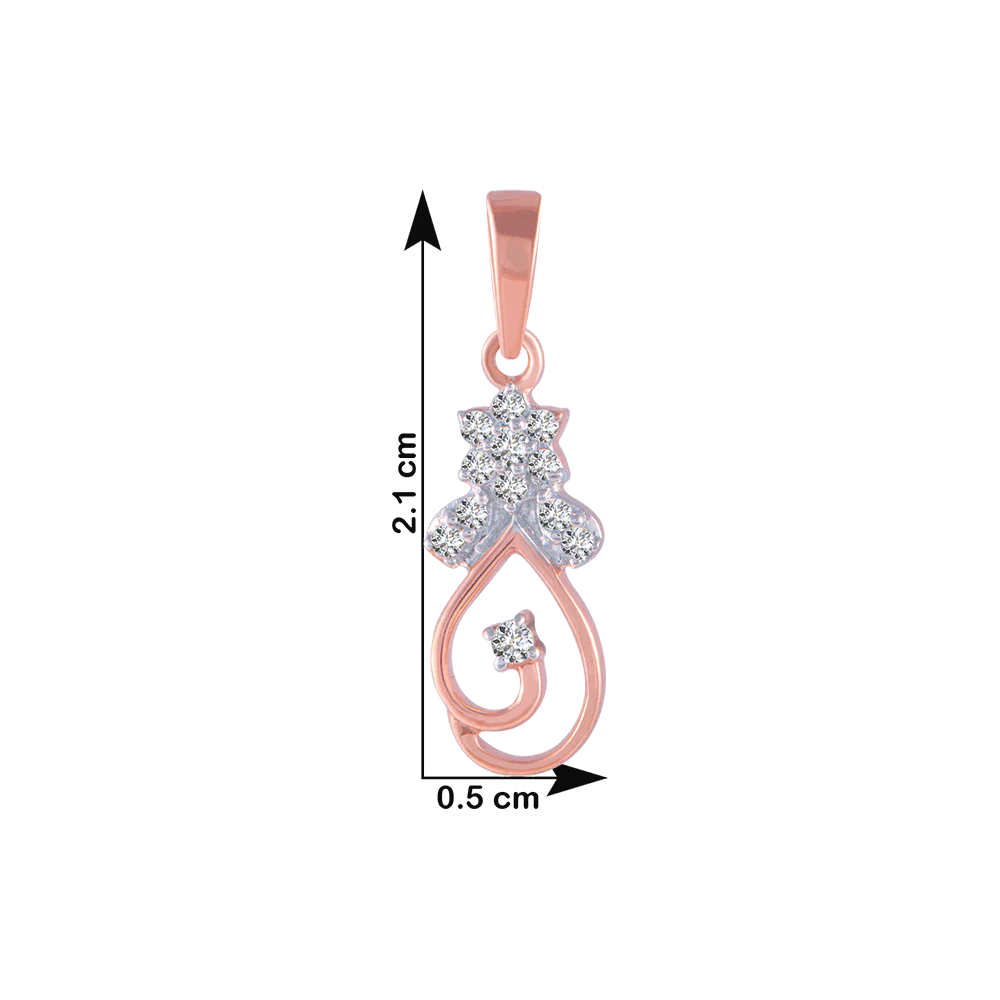 14KT (585) Rose Gold And Diamond Pendant For Women - Image 4