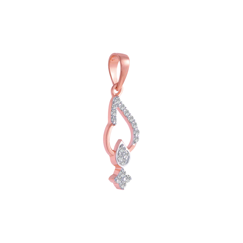 14KT (585) Rose Gold And Diamond Pendant For Women - Image 3