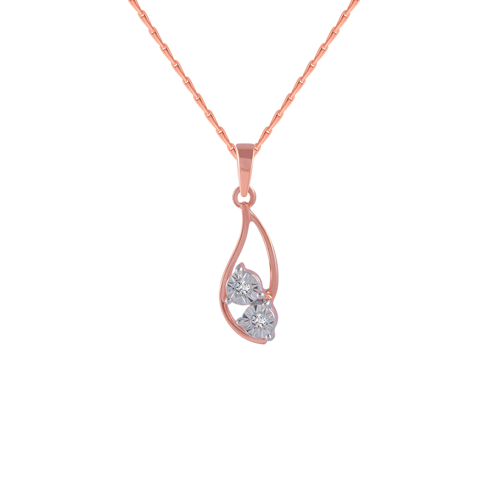 14KT (585) Rose Gold And Diamond Pendant For Women